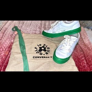 Converse One Star OX Golf Le Fleur Color Block Pack Sneakers in White/Green